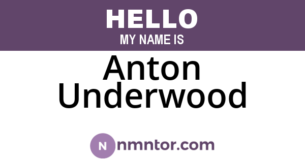 Anton Underwood