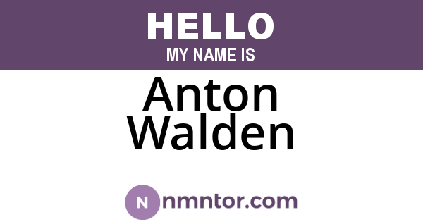 Anton Walden