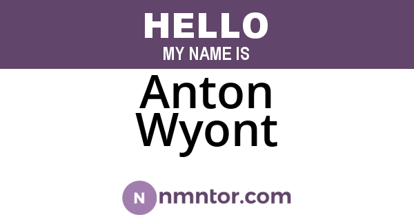 Anton Wyont