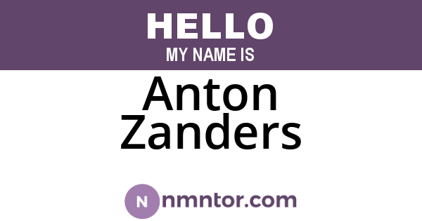 Anton Zanders