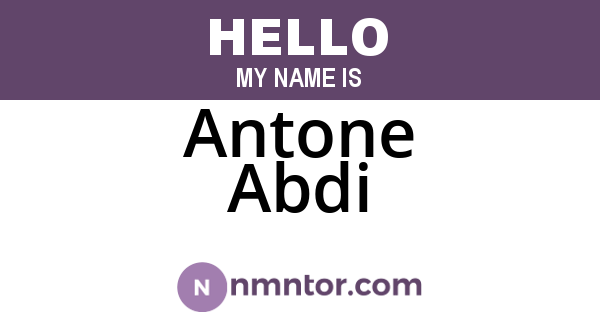 Antone Abdi