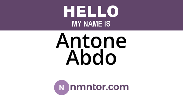 Antone Abdo