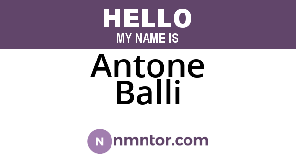 Antone Balli