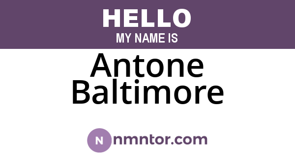 Antone Baltimore