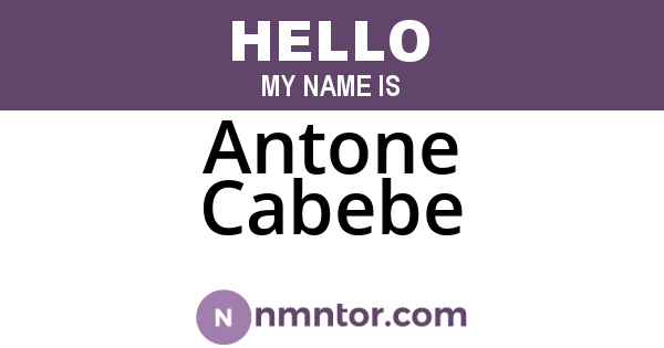 Antone Cabebe
