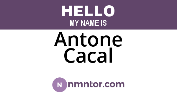 Antone Cacal