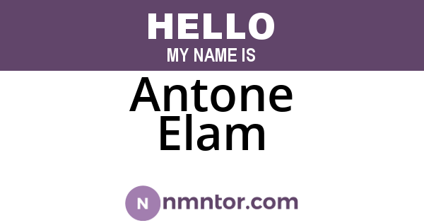 Antone Elam
