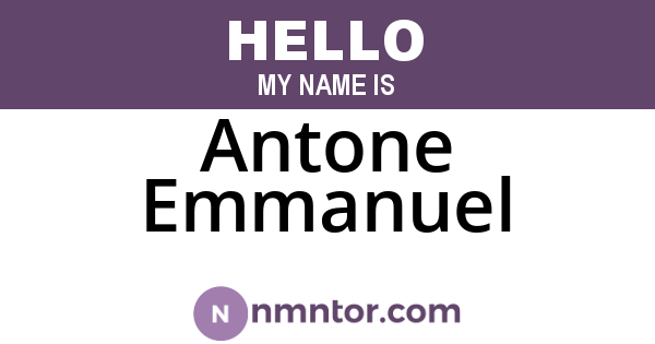 Antone Emmanuel