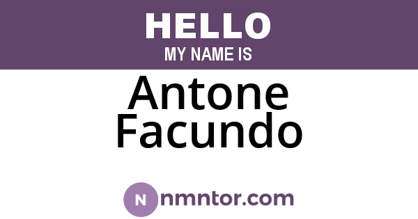 Antone Facundo