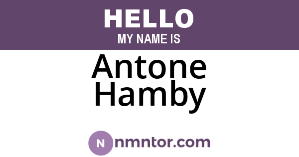 Antone Hamby