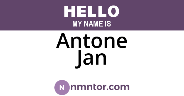 Antone Jan
