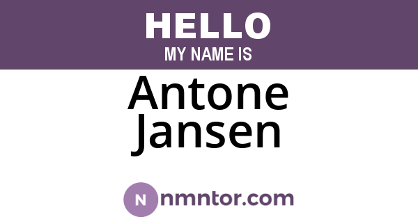 Antone Jansen