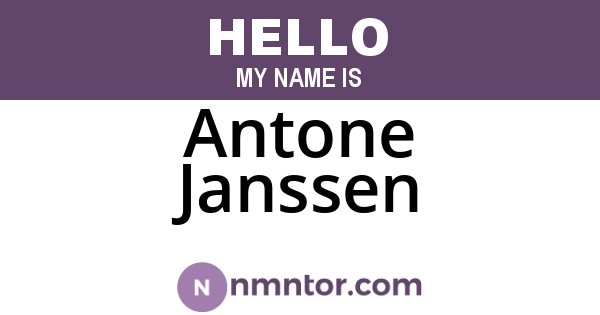 Antone Janssen