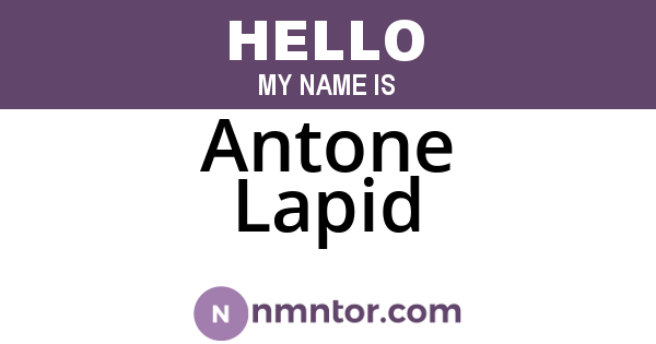 Antone Lapid