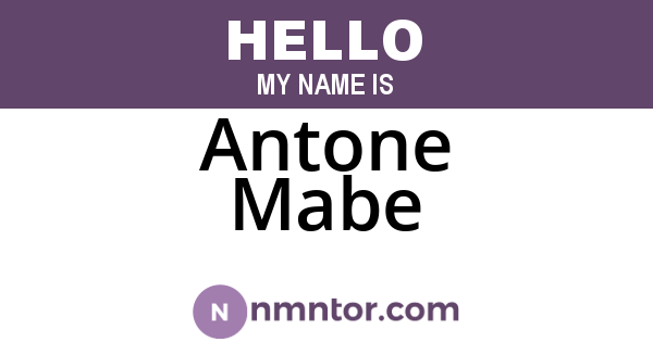 Antone Mabe