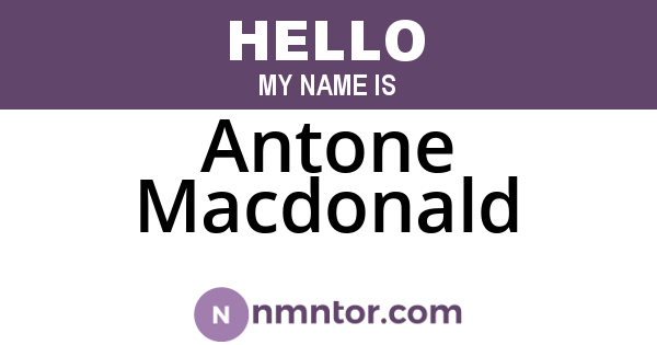 Antone Macdonald