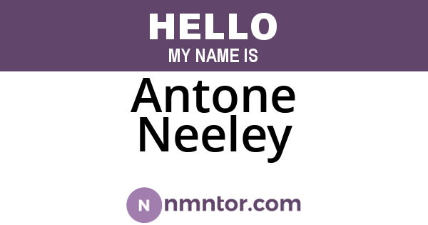 Antone Neeley