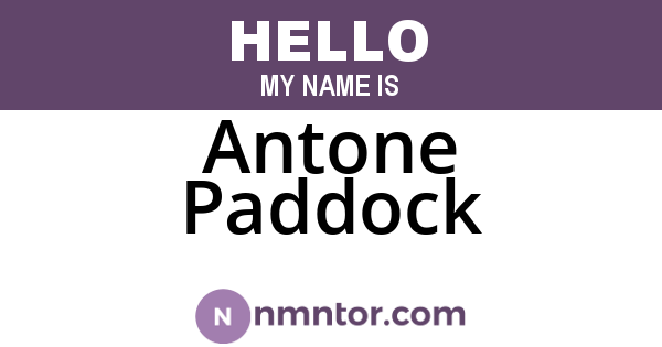 Antone Paddock