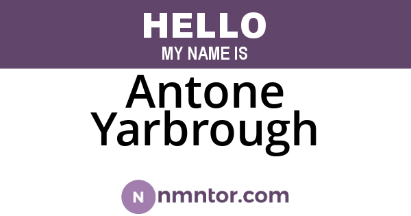 Antone Yarbrough