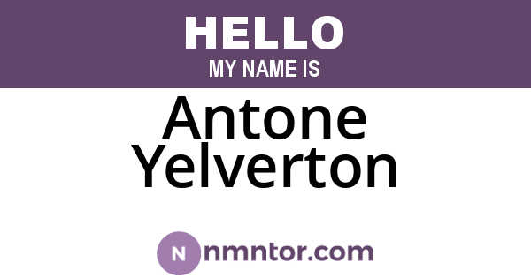 Antone Yelverton