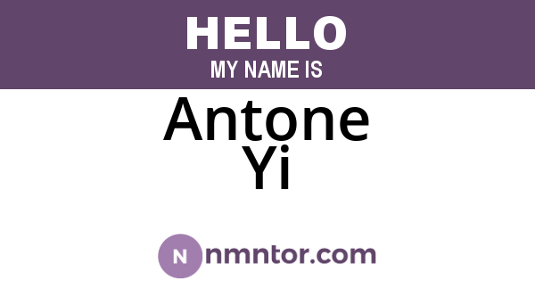 Antone Yi