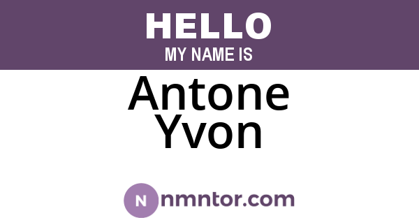 Antone Yvon