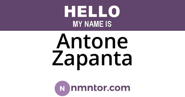 Antone Zapanta