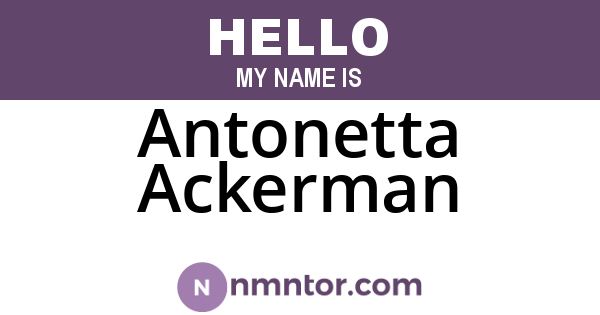 Antonetta Ackerman
