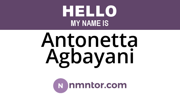 Antonetta Agbayani