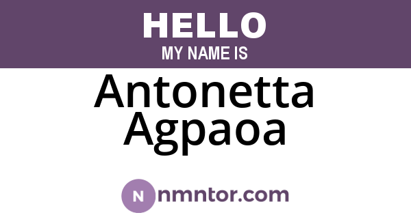 Antonetta Agpaoa