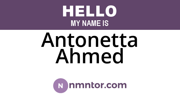Antonetta Ahmed