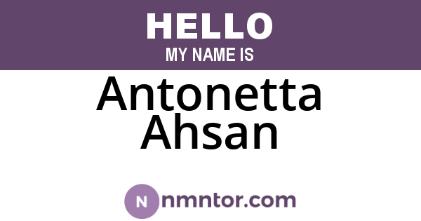 Antonetta Ahsan