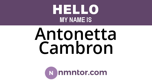 Antonetta Cambron