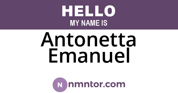 Antonetta Emanuel