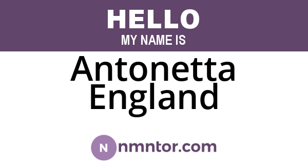 Antonetta England