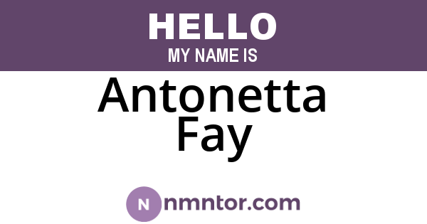 Antonetta Fay