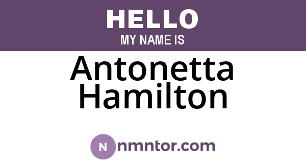 Antonetta Hamilton