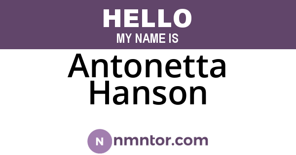 Antonetta Hanson