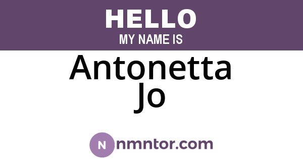 Antonetta Jo
