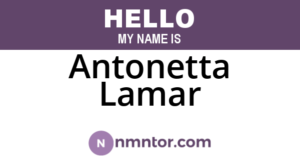 Antonetta Lamar