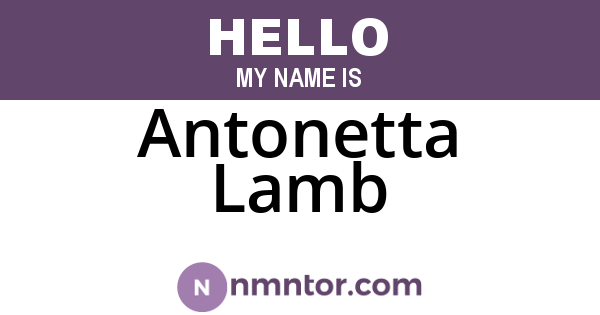 Antonetta Lamb