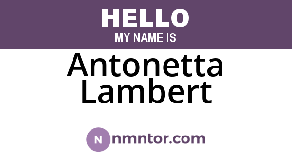 Antonetta Lambert