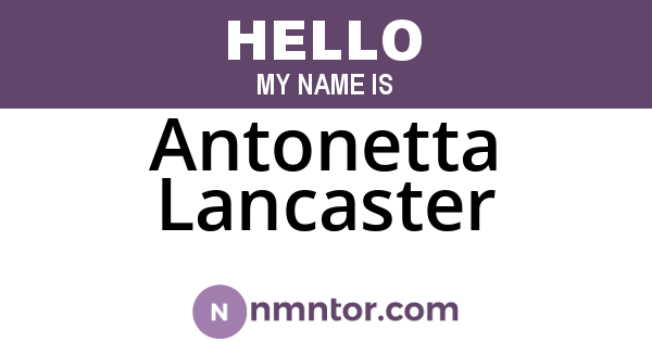Antonetta Lancaster
