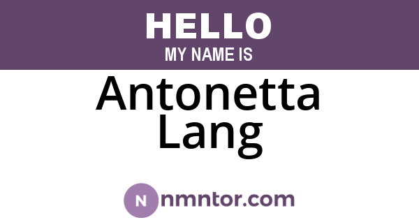 Antonetta Lang
