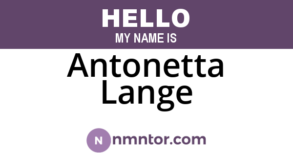 Antonetta Lange