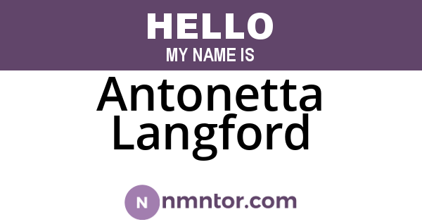 Antonetta Langford