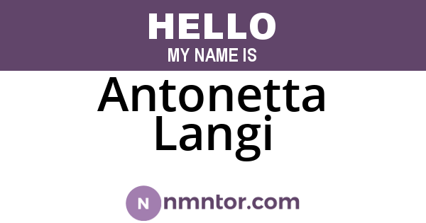 Antonetta Langi
