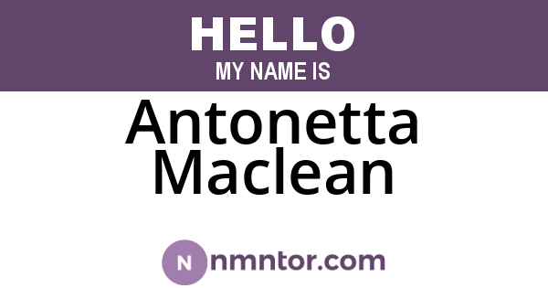 Antonetta Maclean
