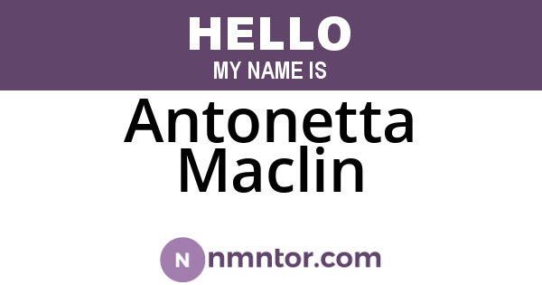 Antonetta Maclin