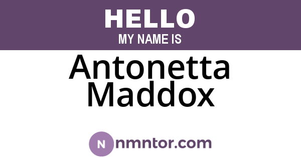 Antonetta Maddox